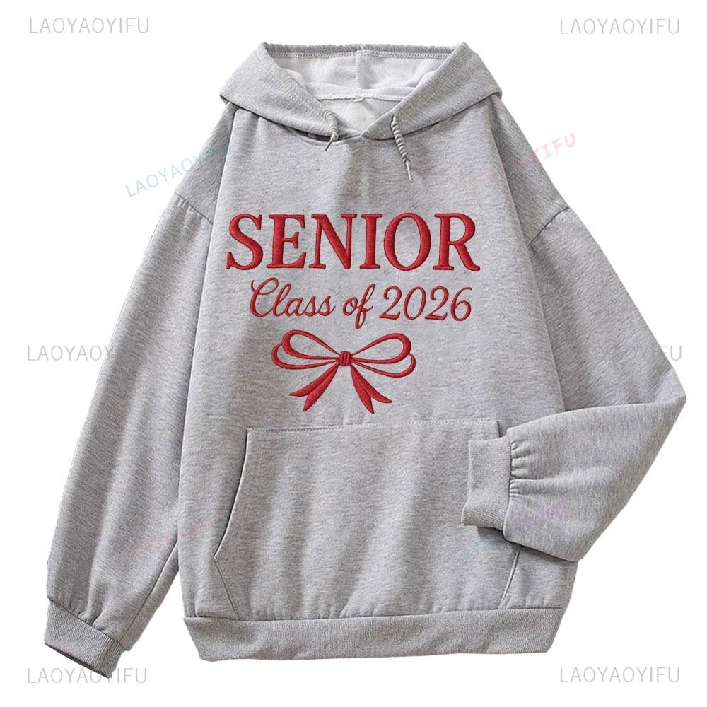 Senior Sweatshirt Grad Gift Class of 2026 Hoodie Graduation Gifts for Her Personalized Senior Gift Drop Shoulder Tracksuit