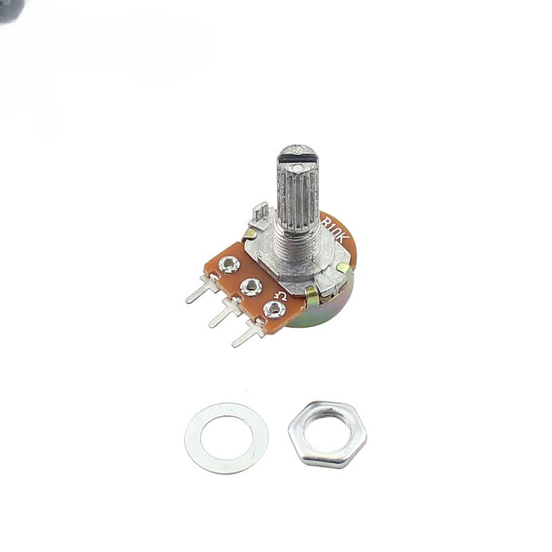 5PCS WH148 20 мм 3pin линейный потенциометр 1K 2K 5K 10K 20K 50K 100K 250K 1M комплект потенциометров с гайками и шайбами