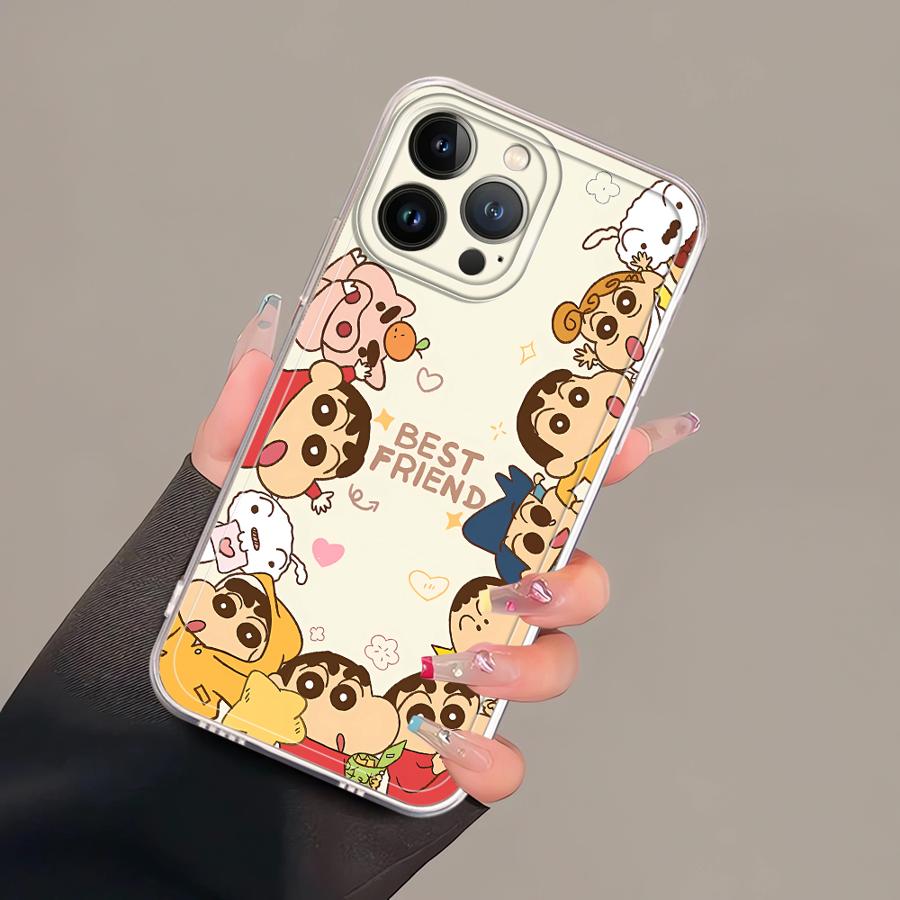 Cute Crayons Shinchan Case for iPhone 17 Pro Max XR 13 Pro 15 12 Mini 7 8 Air 16 14 Plus XS Max 11 Soft Phone Cover