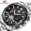Brand Classic Mens Retro Watches Automatic Mechanical Watch Tourbillon Clock Genuine Leather Waterproof Military Wristwatch