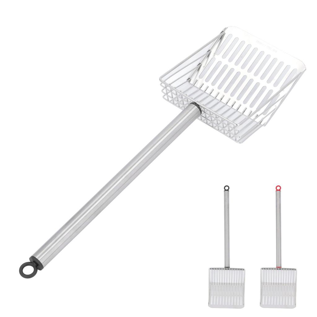 Совок для кошачьего туалета с длинной ручкой, металлический, съемный, антиразбрызгивающий, быстрая фильтрация, лопата для кошачьего туалета