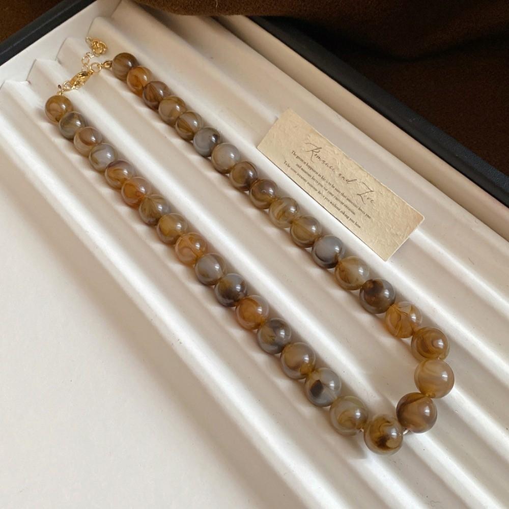 Smudging Round Beads Necklace Acrylic Collarbone Chain New Choker Necklace Gifts