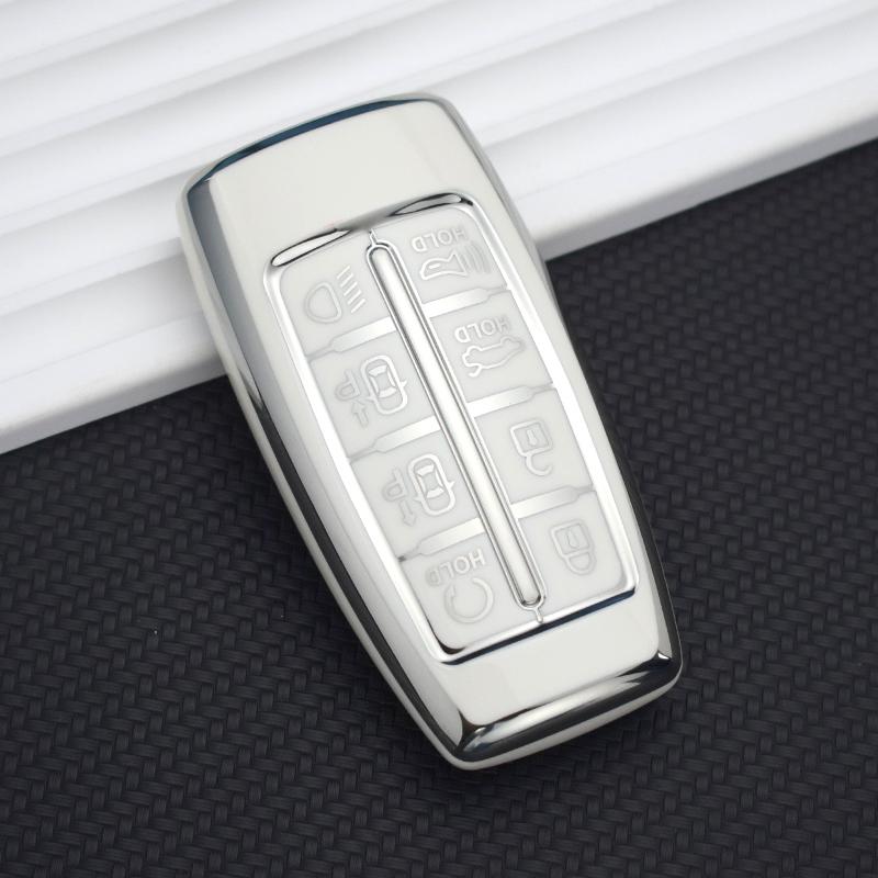 Новый чехол для ключей из ТПУ с 4 8 кнопками для Hyundai Genesis G80 GV70 GV80 2019 2020 2021 2022, держатель для ключей с дистанционным управлением, автомобильные аксессуары
