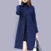 Women's Mid-Length Wool Coat, 2025 Autumn/Winter, Hepburn Style, Slim Fit, Plus Size