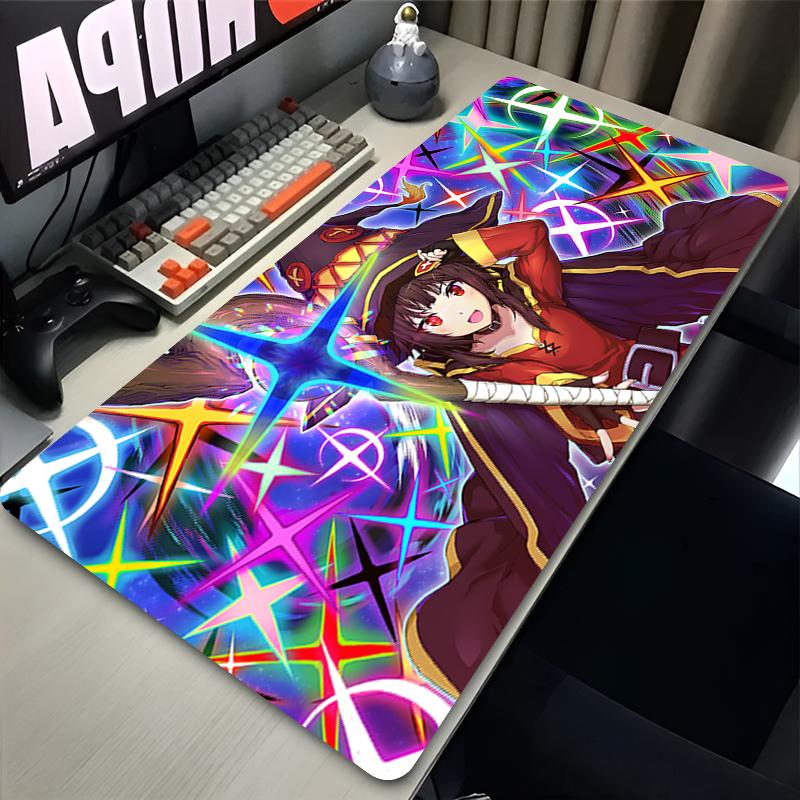 KonoSuba Megumin Mouse Pad XXL Anime Girl Desk Mat Computer Gaming Accessories Kawaii Mousepad Large Mouse Pads Keyboard Deskmat
