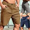 Шорты, мужские повседневные шорты, летние однотонные шорты-бермуды длиной до колена, мужская модная одежда, мужские тонкие брюки