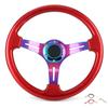 Спортивный руль для автомобиля 350 мм 14 дюймов Диаметр Универсальный для гоночного автомобиля 6 отверстий Красный
