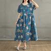 Women's High Waist Long Cotton Dress
