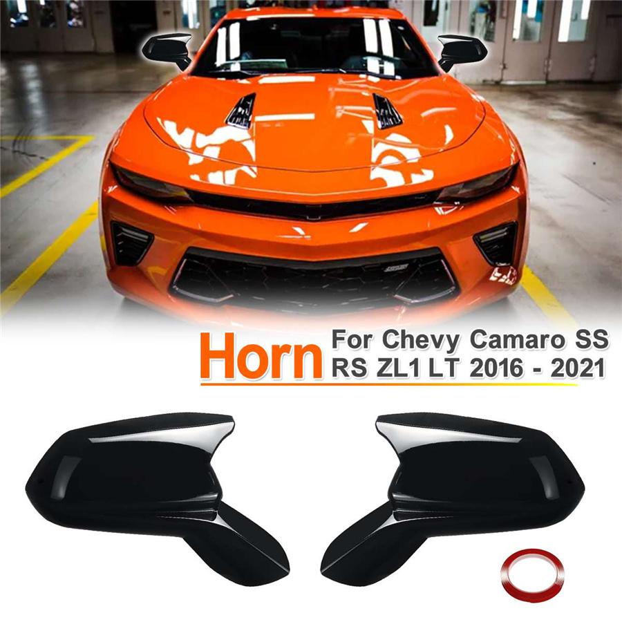 Для 2016-2021 Chevy Camaro SS RS ZL1 LT Крышки боковых зеркал дверей Глянцевый черный
