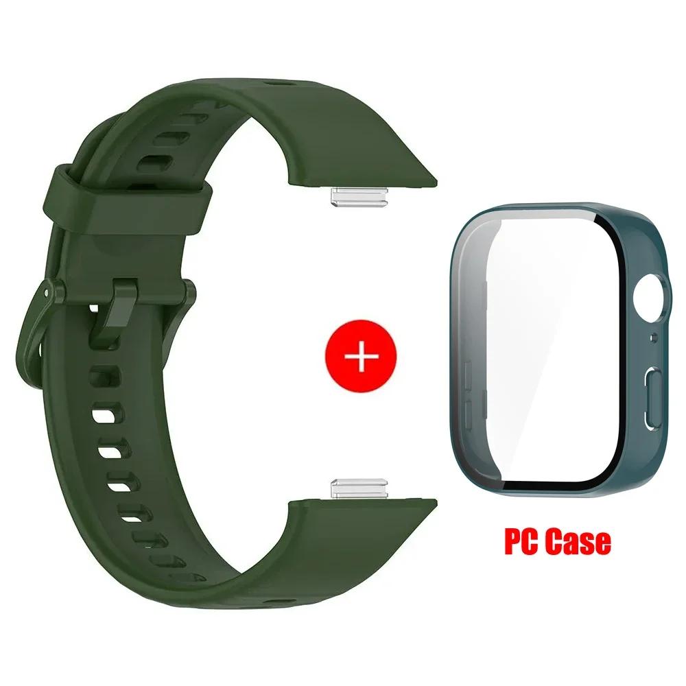 Case+Silicone Band For Huawei Watch Fit 3 Strap Sport Bracelet Tempered Glass Cover Protector for Huawei Fit3 Correa Accessories