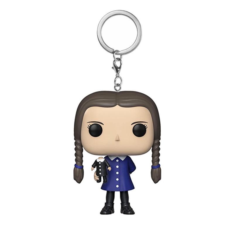 Wednesday Addams Family Keychain Anime Figure Pendant Goth Bag Charm Gift