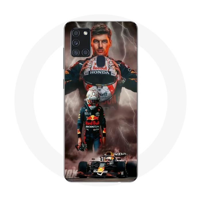 Чехол Maniacase для Samsung Galaxy A21s Verstappen Lightning Formula 1 F1 Helmet