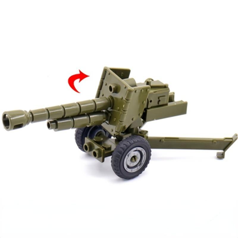 1 шт. Военная DIY Модель Пушка Гаубица Интересные Обучающие Строительные Блоки Подарок на День Рождения Подходит для Детей Военная