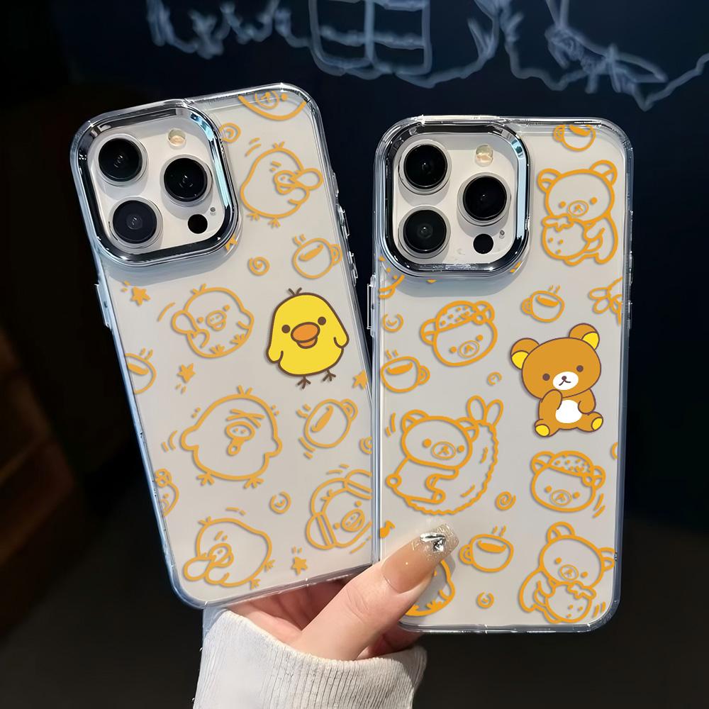 Милый Мультяшный Чехол Для Телефона RilakkumaS Для iPhone 17 16e 16 15 14 13 12 11 mini Pro Max X XR XSMAX 8 Air Plus Прозрачный Мягкий Чехол