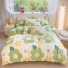 Cotton 4-piece Set Thickened Brushed Fresh Cotton Bed Sheet Quilt Cover Hats Models Dormitory 3-piece Set