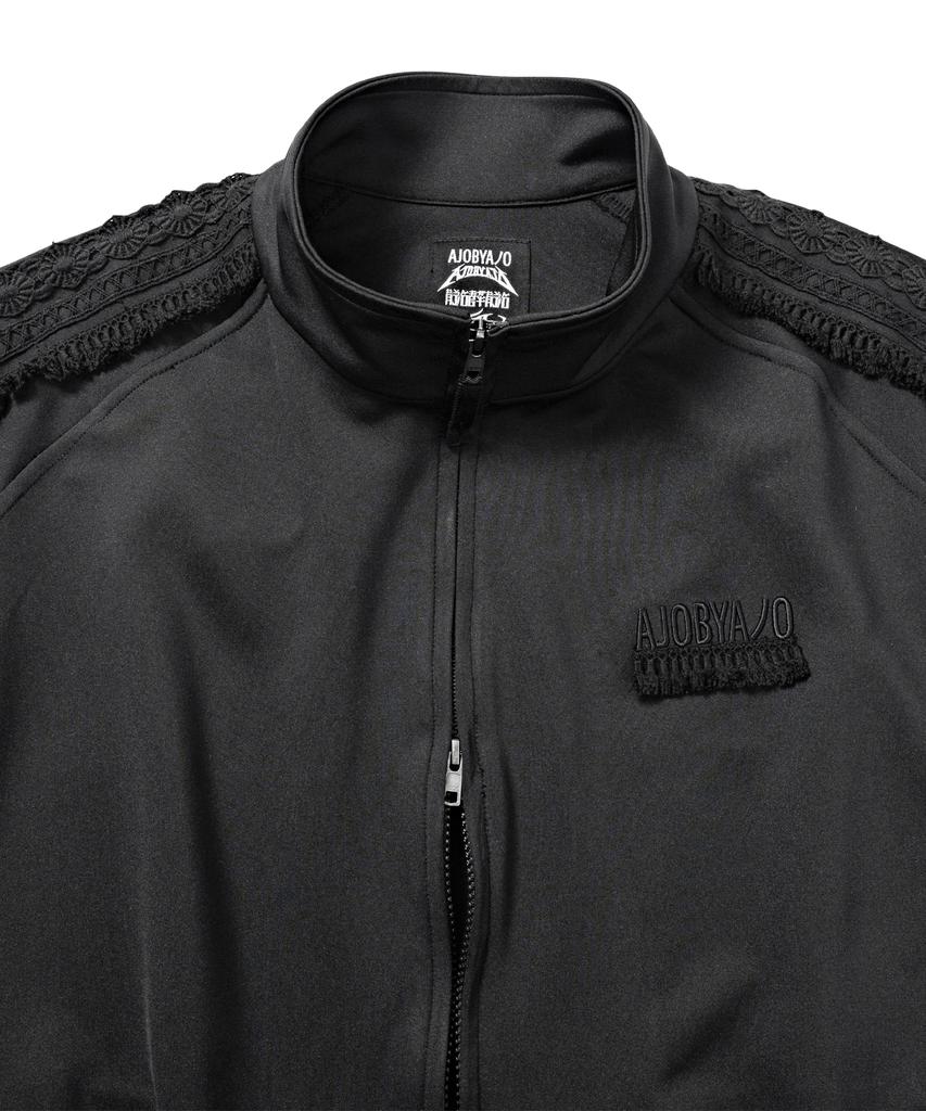 AJOBYAJO [Set] Multi Lace Trim Raglan Track Set-Up [Black]