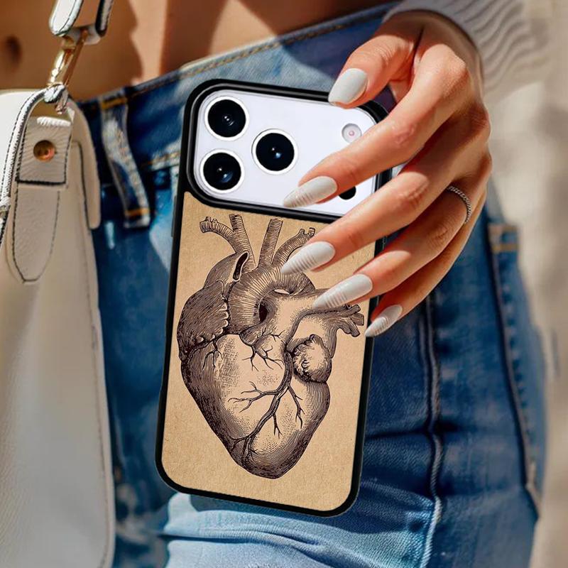 Медицинский Чехол для Телефона с Анатомией Человека Для iPhone 17 Air 14 15 13 12 Max Чехол Для Apple 16e 11 Pro Max Plus Coque