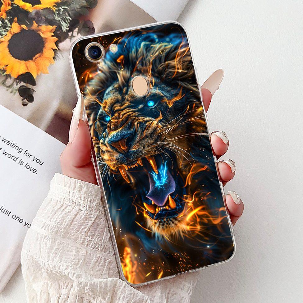 Clear Casing For Oppo F5 CPH1723 CPH1727 Cover For Oppo F5 Youth Case CPH1725 Luxury Butterfly Love Fashion Cool Lion Painted