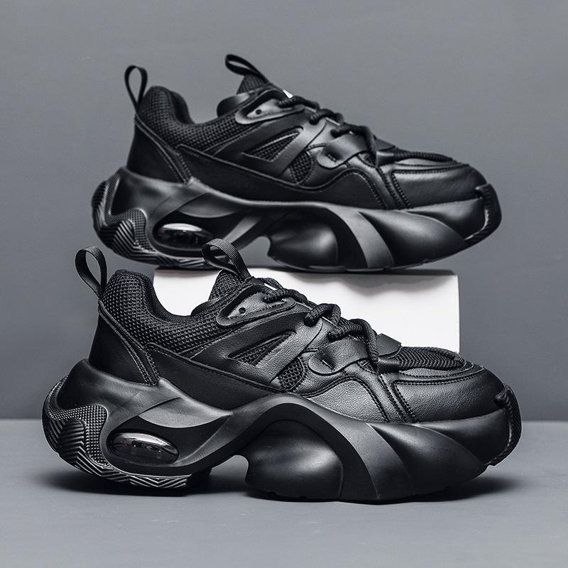 Мужская обувь увеличивающая рост, хлебные туфли, весенние новые локомотивные папины туфли, обувь на платформе, спортивная сетчатая повседневная обувь