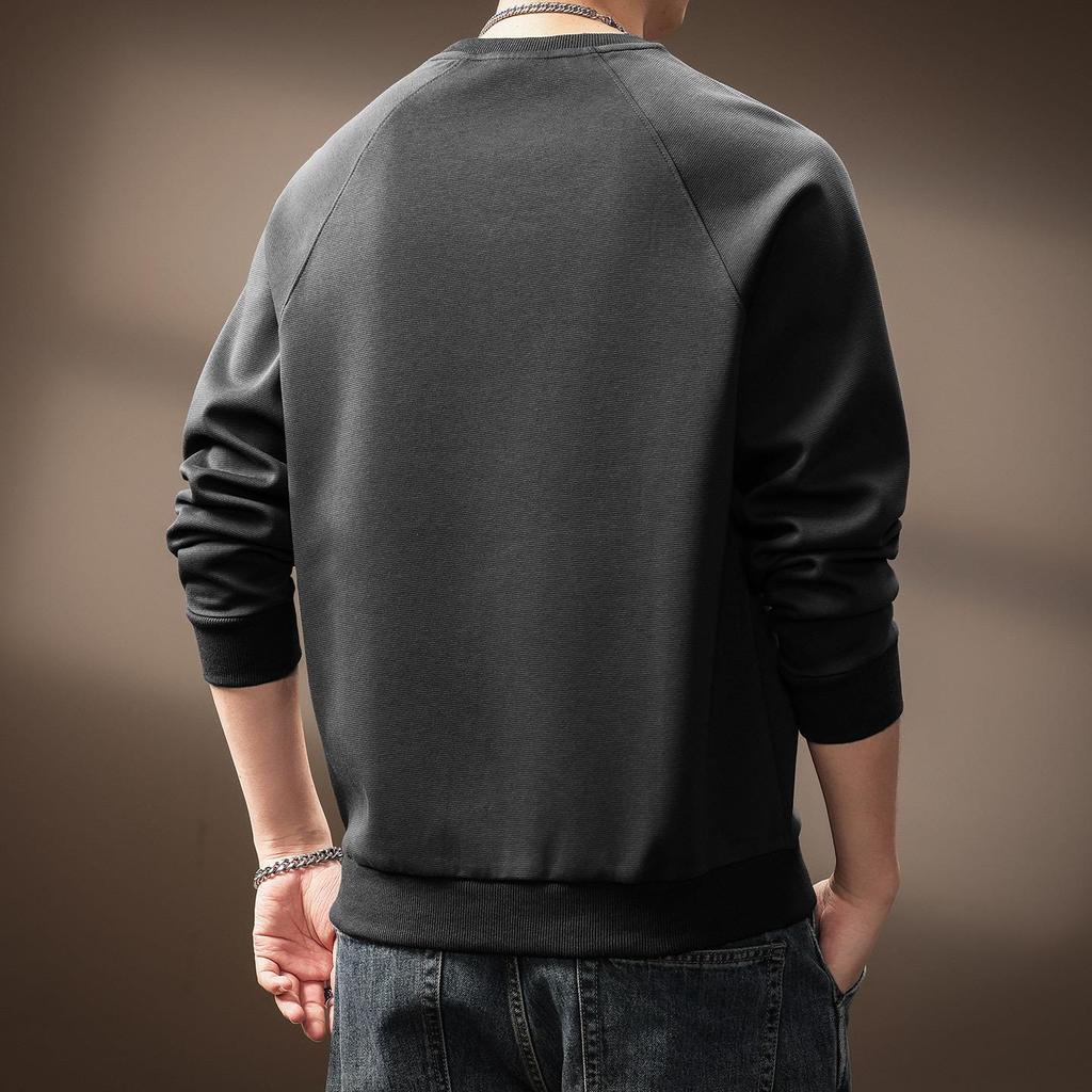 Men's Trendy Patchwork Long-Sleeve Hoodie - Autumn Casual Loose Fit Round Neck