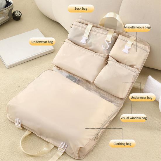 Сумка для хранения одежды, органайзер для чемодана, сумка большой вместимости с несколькими отделениями, пыленепроницаемая, подвесная, складная, органайзер для багажа