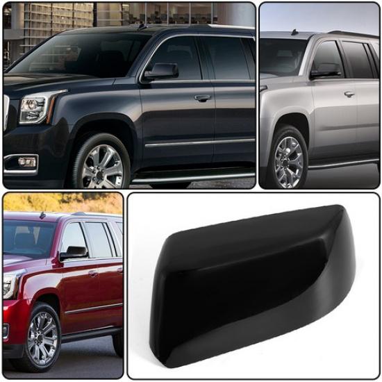 Left Side Mirror Covers Caps Fits 2015-2020 Chevy Tahoe GMC Yukon XL Gloss Black
