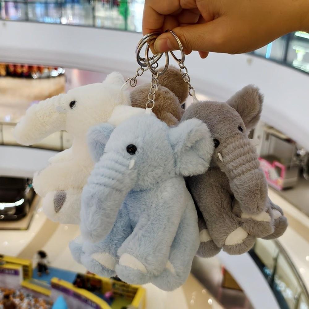 Soft Plush Material Plush Elephant Keychain Bag Charm Pendant For Backpack Decoration