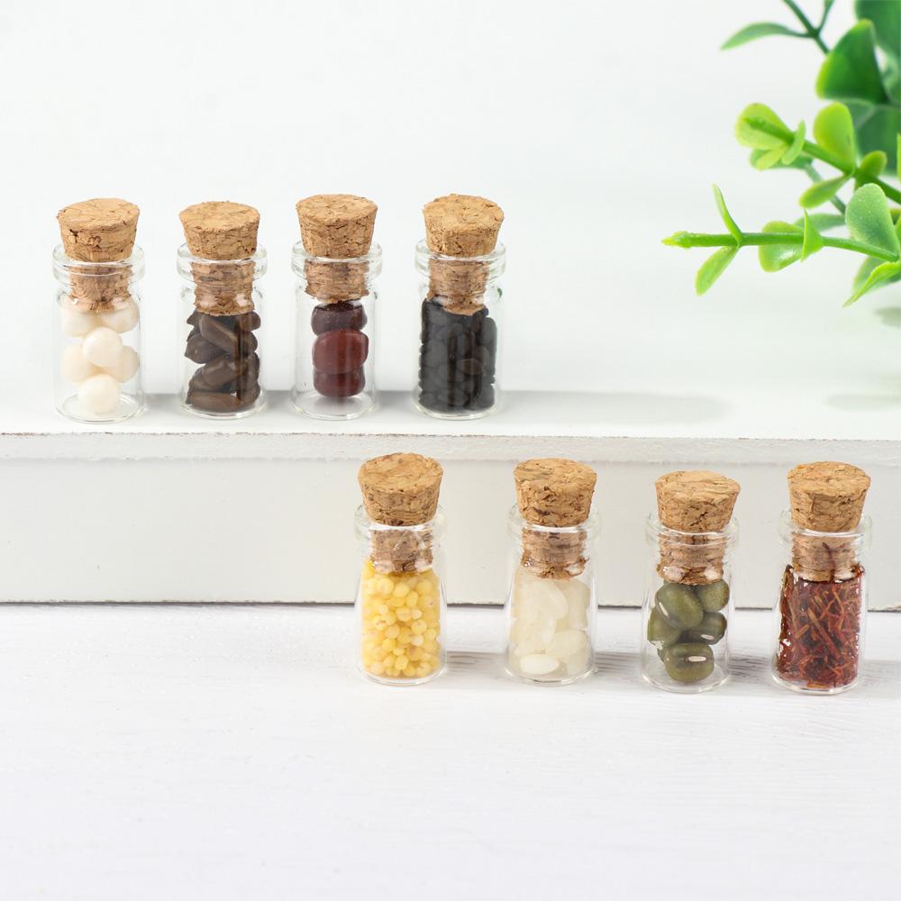 Стеклянный флакон, мини-банка для приправ, аксессуары для кукол, кухонная игрушка, миниатюрная бутылка для специй