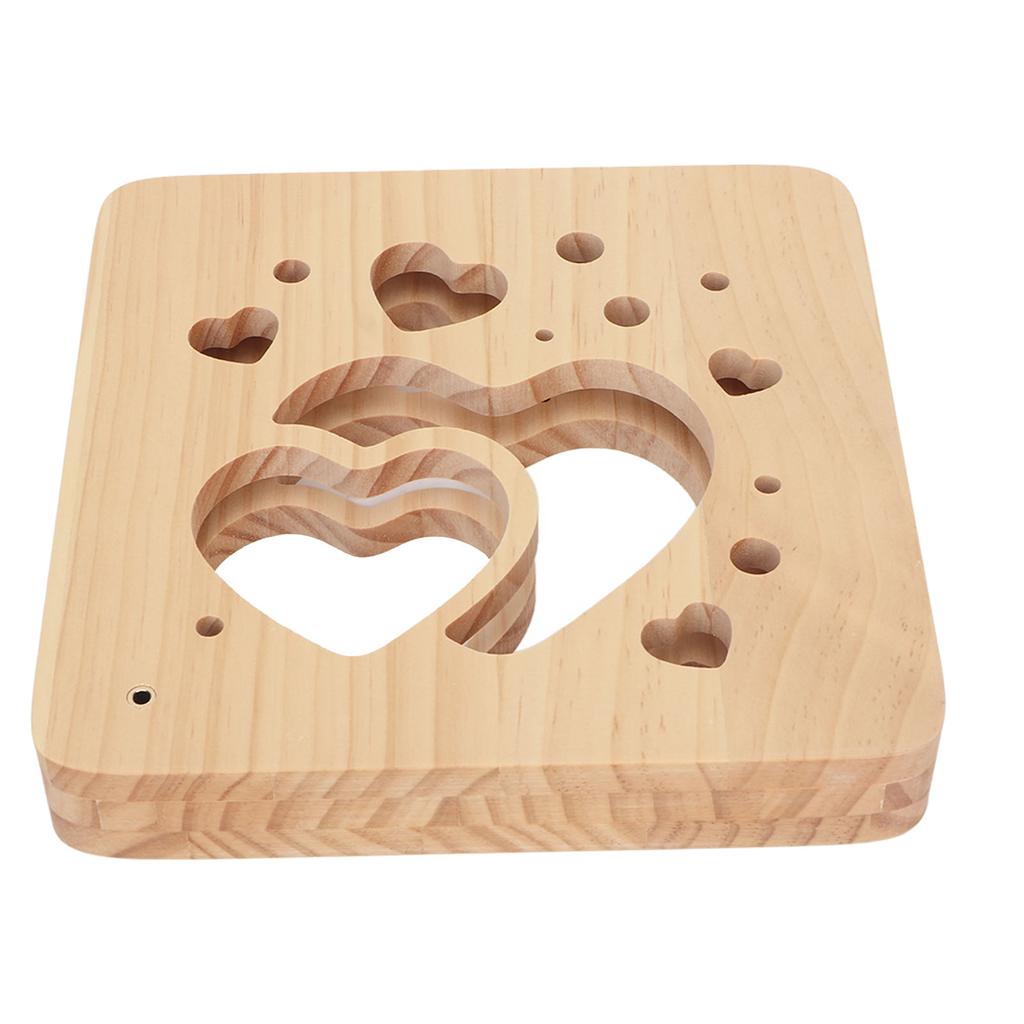 Wooden 3D LED Light Valentine\'s Day Hollow Hearts Shape Style Pine Wood USB Power Supply Decorative