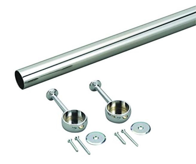 Nankai Фанера Фурнитура для хранения Вешалка Труба Комплект C, Серебристый, 32мм, L=900мм, HPC-B32-900