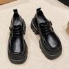 2025 весна новые лоферы на толстой подошве высокого класса повседневные универсальные на толстом каблуке увеличивающие рост одинарные туфли в британском стиле маленькие кожаные туфли