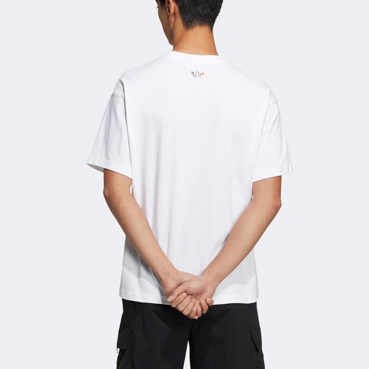 adidas Originals Trefoil SS22 Спортивная футболка с цветным логотипом и топами унисекс Белая HR6459
