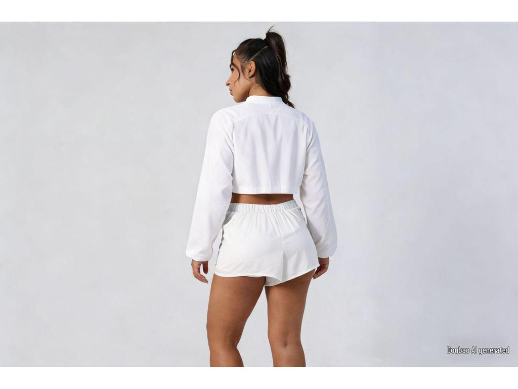 Кросс-бордер АЛО Кардиган с воротником-стойкой Защита от солнца Двухслойные Брюки Платье Набор для йоги