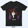 Cute Tuxedo Witch Cat With Purple Candles For Men Women Kids T-Shirt