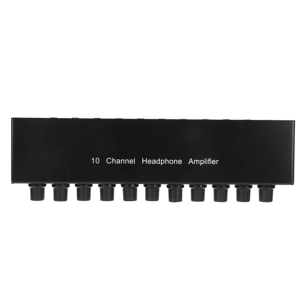 Усилитель для стереонаушников 1 в 10 выходов Портативный 10-канальный усилитель для наушников 100‑240 В ЕС вилка