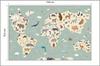 Photomural Colorful World Map Non-Woven 104x70.5