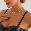 Ожерелье Spicy Girl Light Luxury с полыми звездами, Однослойное элегантное ожерелье из искусственного жемчуга для женщин
