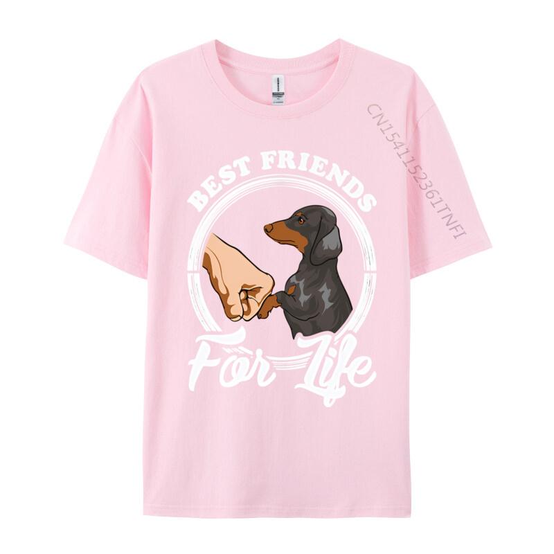 Dachshund Lover Best Friends life Vintage Tshirt Wholesale Europe T Shirt Cotton Unisex Tops Tees 3d Printed T Shirts