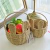 Деревенская плетеная корзина-кролик с ушами, милая пасхальная корзина для цветов, конфет, пасхальных яиц, многоцелевой плетеный контейнер для хранения