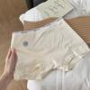 Ladies Spring and Autumn Simple Color Letter Pure Cotton 10A Anti Bacterial Mid Waist Flat Angle Underwear