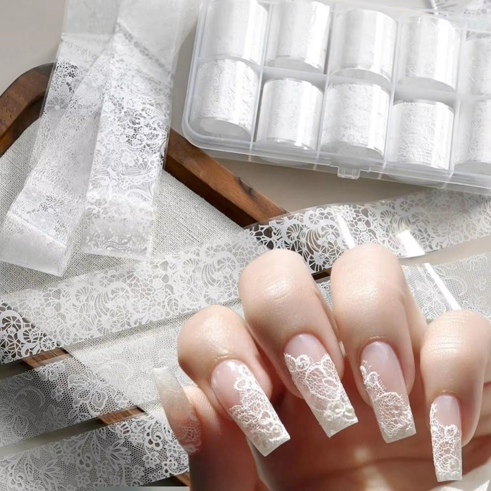 Laser Nail Foil Decals Iridescent Nail Art Stickers Fashion Nail Transfer Stickers Manicure DIY
