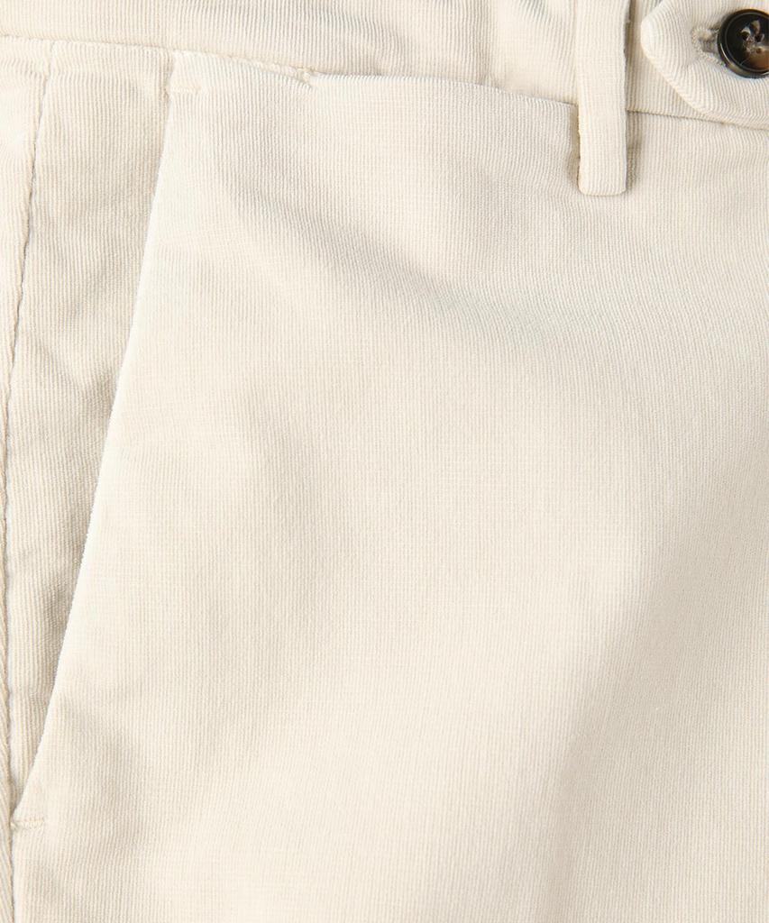 PANICALE Ivory Regular Slim Fit Textured Cotton Pants