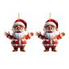 Santa Claus Decoration 2D Acrylic Hanging Ornament Cartoon Santa Christmas Tree Decoration for Mantel Wall Window Decor