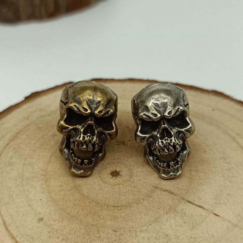 Charms Retro Skull Head Pendant Retro Animal Bear Dog Paracord Bead  EDC Outdoor Tool