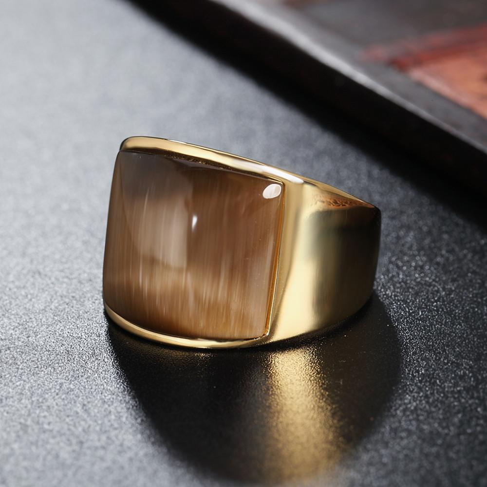 Creative Men's Cat's Eye Stone Big Class Finger Men's and Women's Food Ring