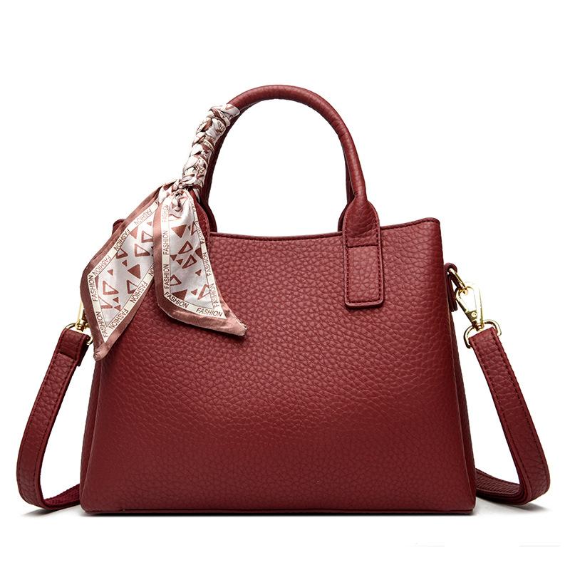 Новая модная женская сумка через плечо большой вместимости с портативным узором личи, модная простая сумка-мессенджер