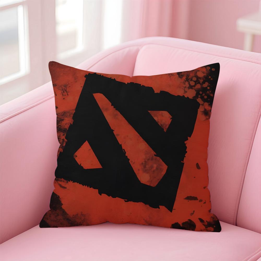 Popular Game Cool DDotaD 2 Cushion Cover Pillowcase Short Plush Invisible zipper Room Sofa Cushion Cover