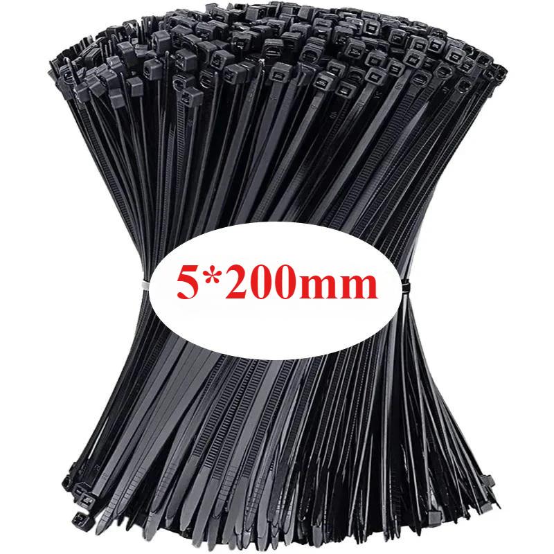Multi specification self-locking plastic nylon cable ties, reusable, suitable for home and office cable management and gardening