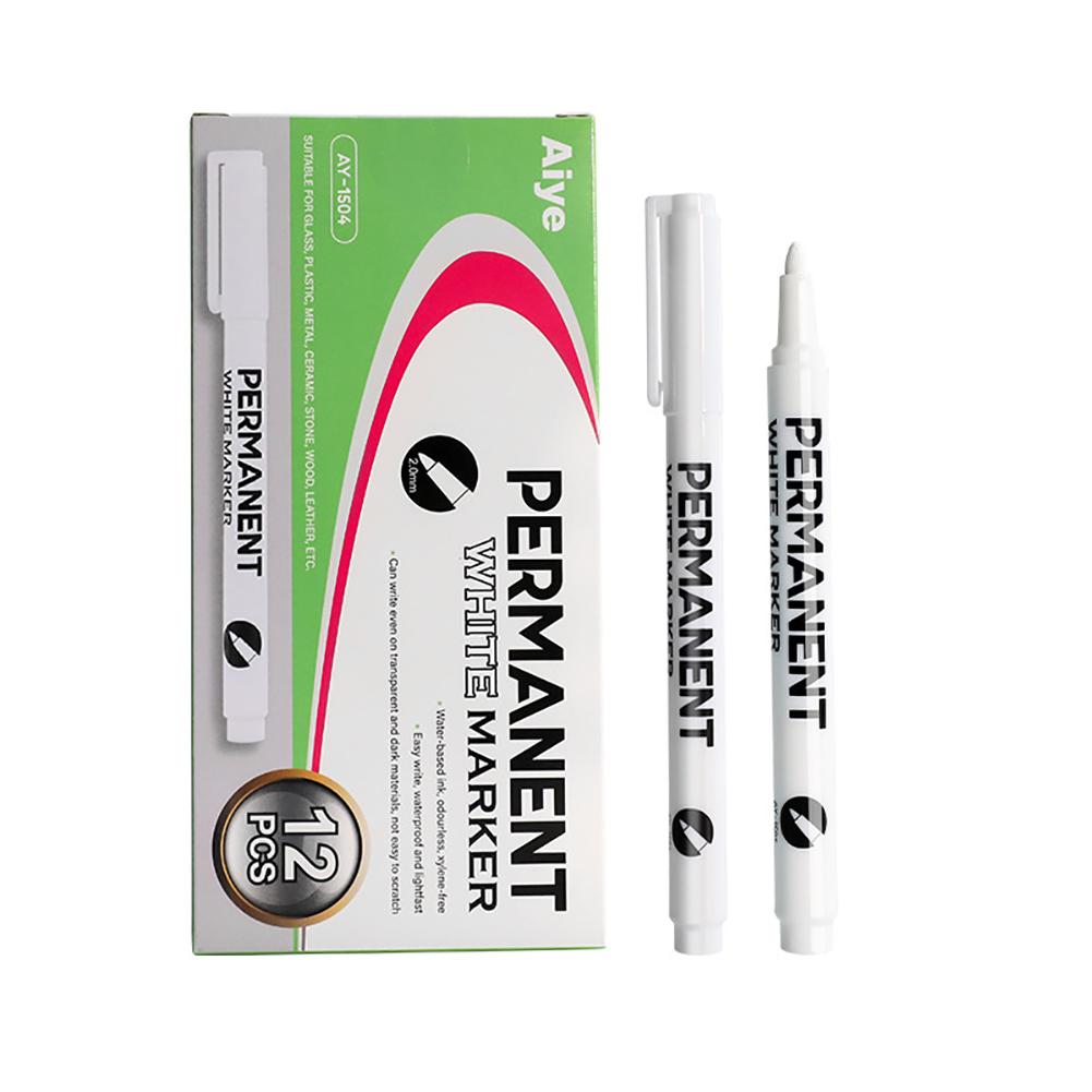 Белые, черные, красные маркеры 1,0 мм, масляная водостойкая ручка для краски для шерсти, холста, шин, стекла, камня, металла, маркеры для рисования граффити, канцелярские принадлежности