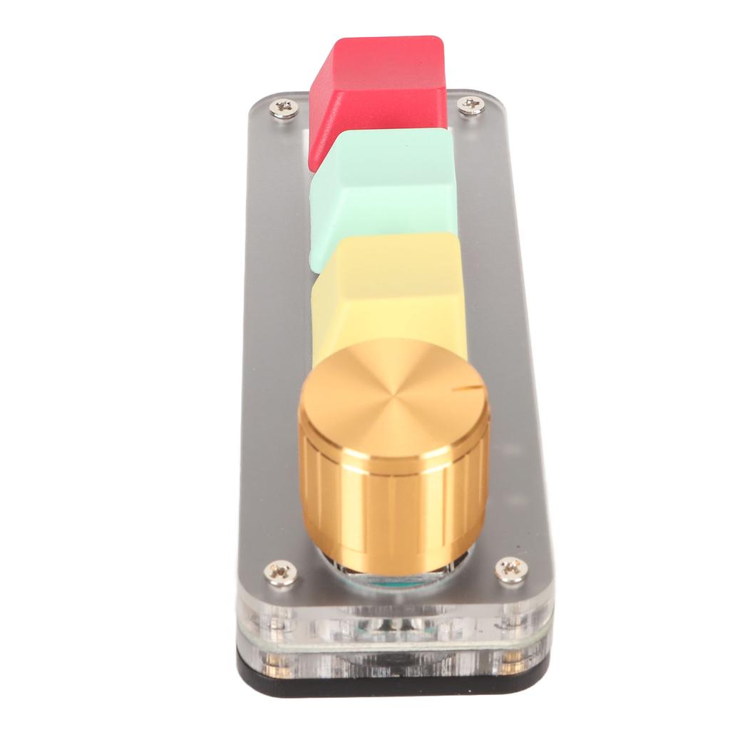 USB 3 Key Keypad with Knob Programmable Type C Wired Connection Blue One Handed Keypad for Gaming